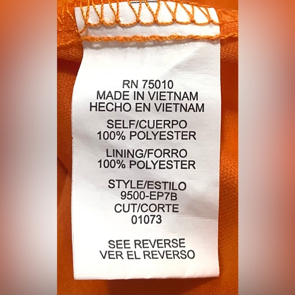 City Triangles Womens M Solid Orange Silk Sleeveless Dress Preppy Classic - Picture 14 of 15